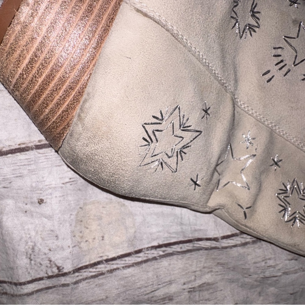 Free People silver star khaki colored bower booties 39(8.5) - Picture 8 of 8